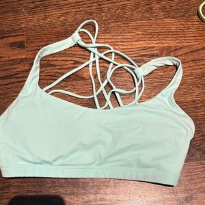 Turquoise Strappy Sports Bra